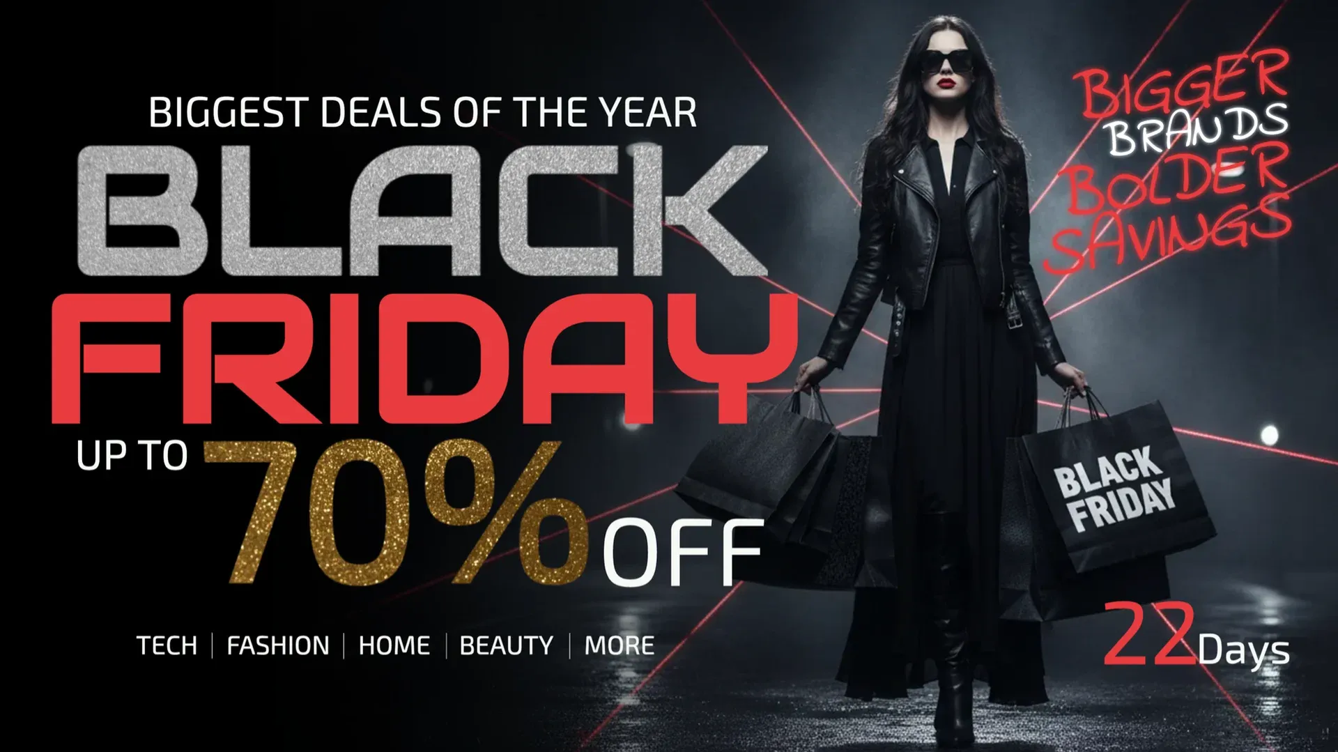 Compras de Black Friday: plantilla de señalización digital para Comercio minorista