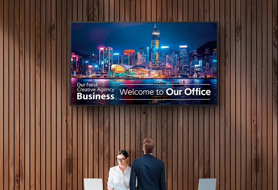 Señalización digital Sony BRAVIA en la recepción