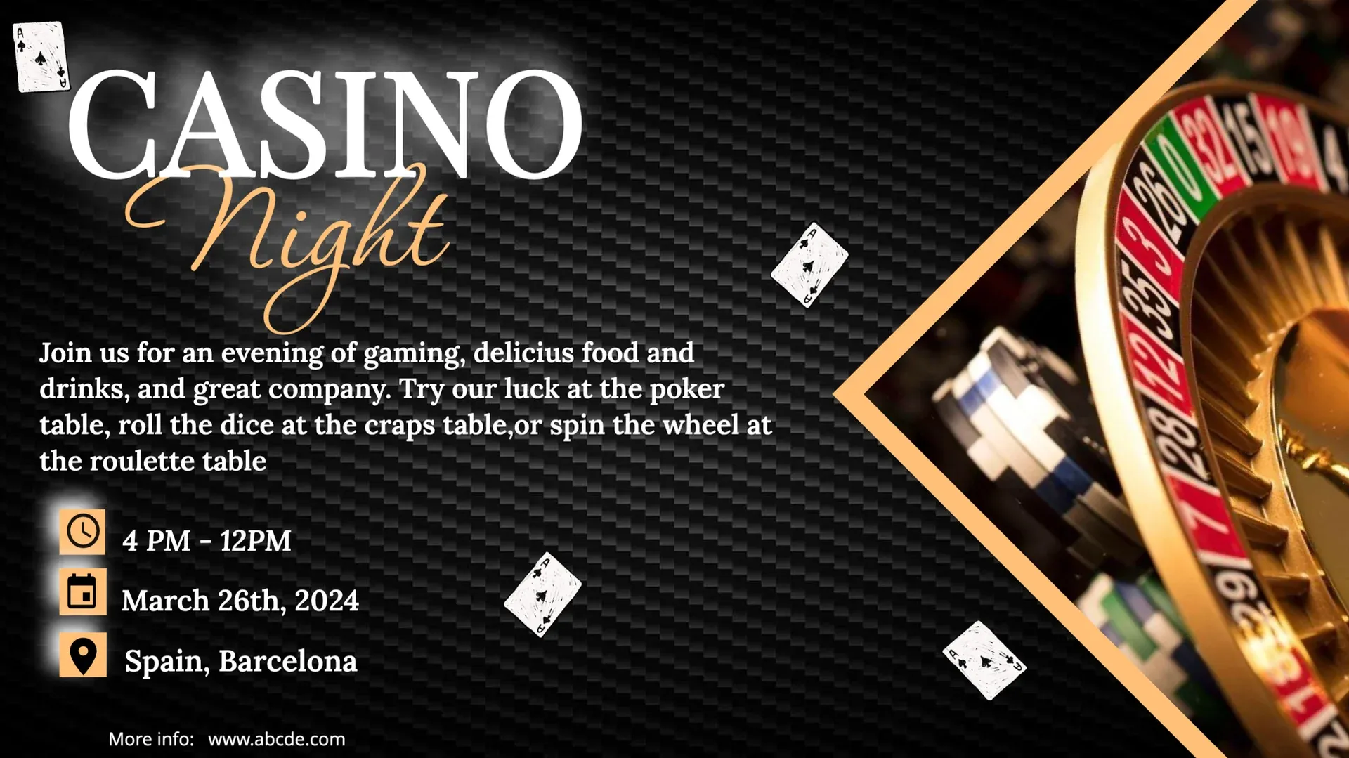 Casino: plantilla de señalización digital para Ocio