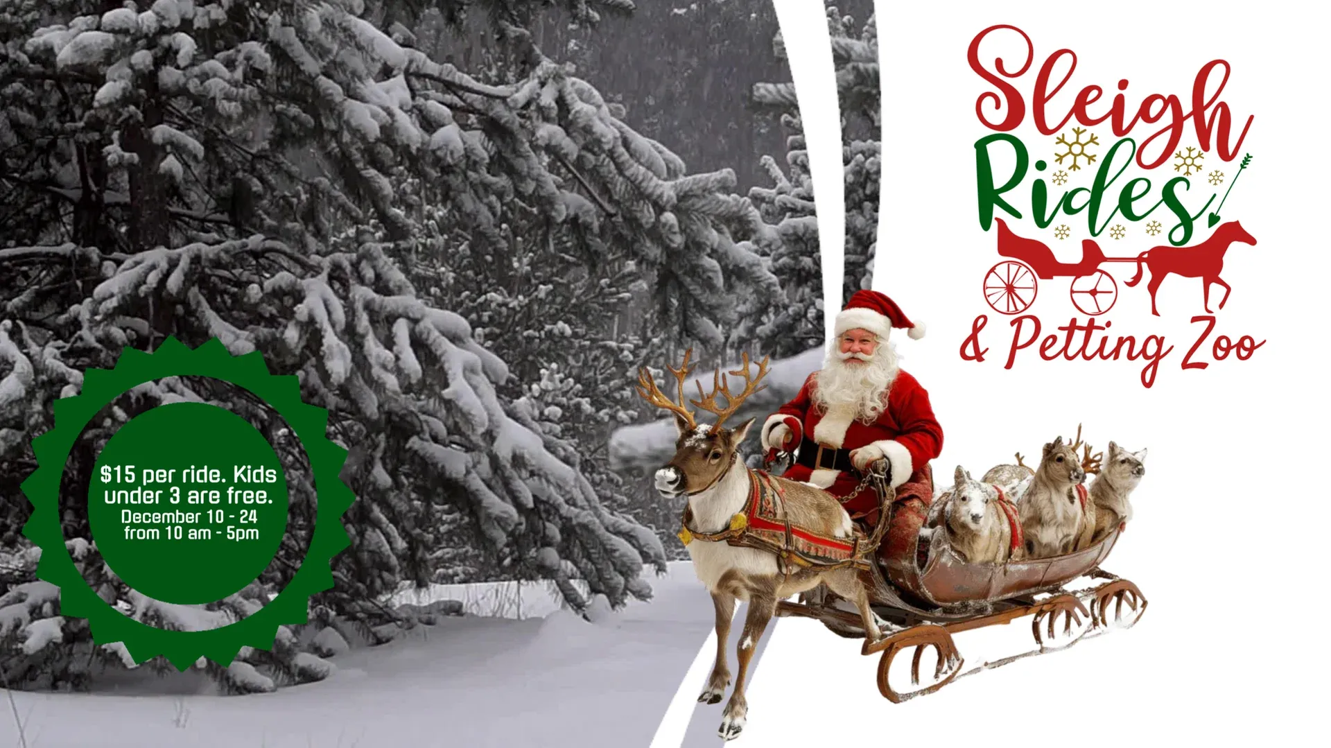 Paseos navideños en trineo: plantilla de señalización digital para Festividades