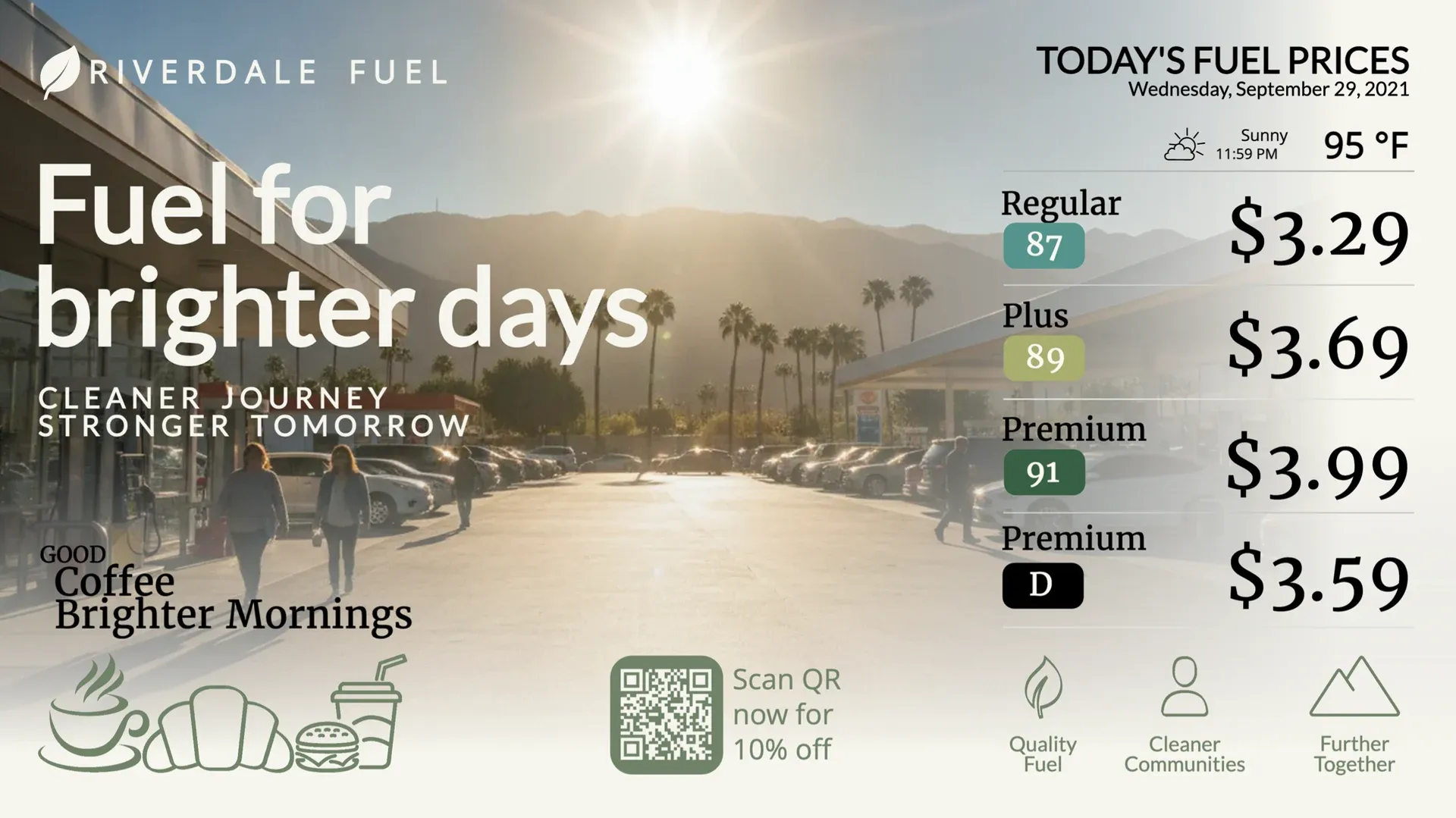 Precios del combustible: plantilla de señalización digital para Transporte