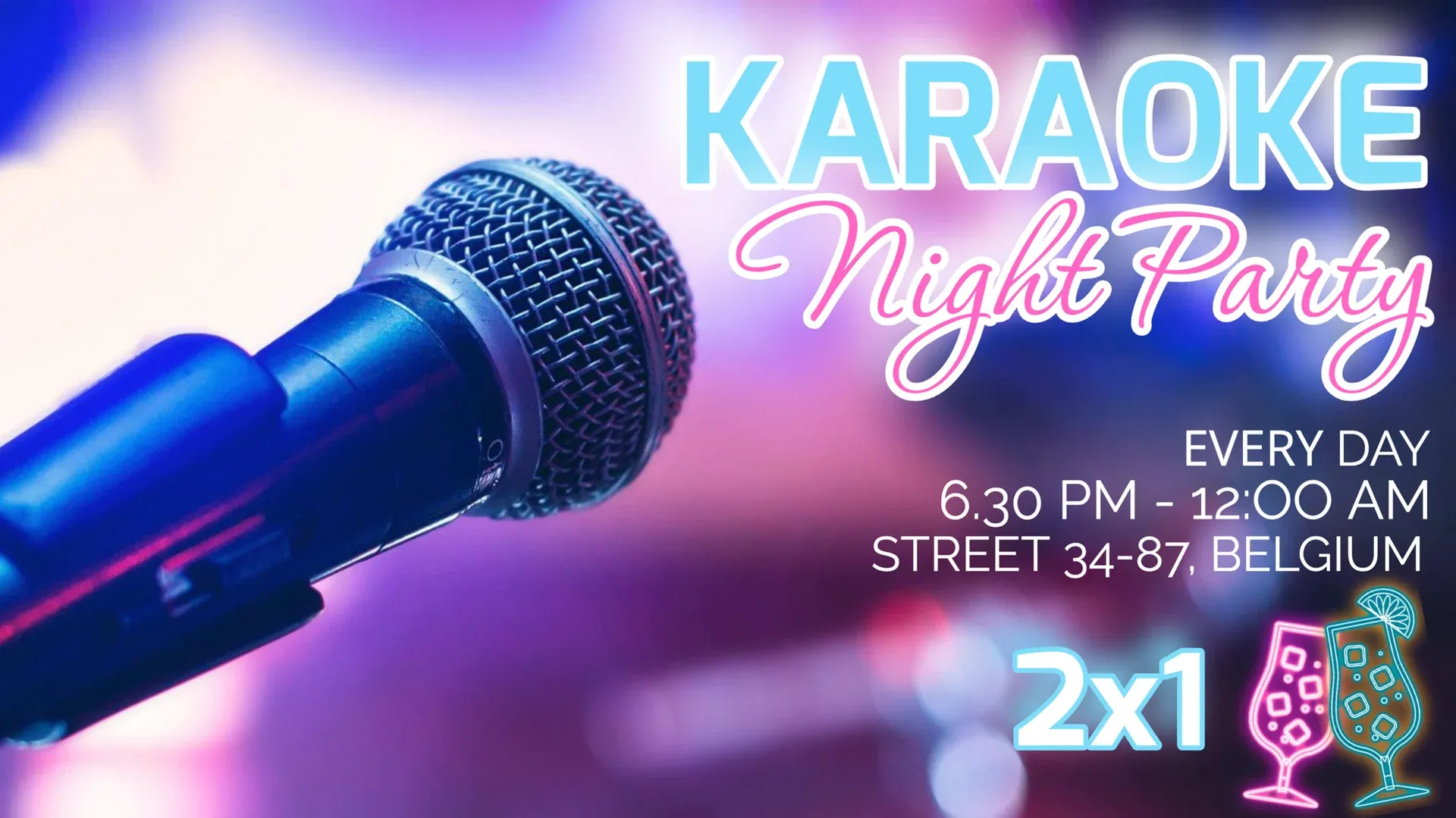 Karaoke: plantilla de señalización digital para Ocio