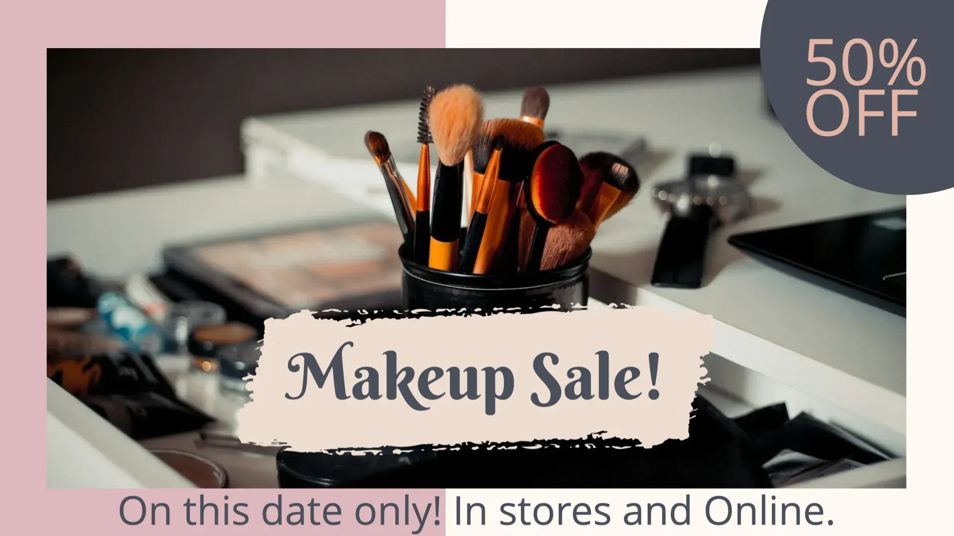 Rebajas en maquillaje: plantilla de señalización digital para Comercio minorista