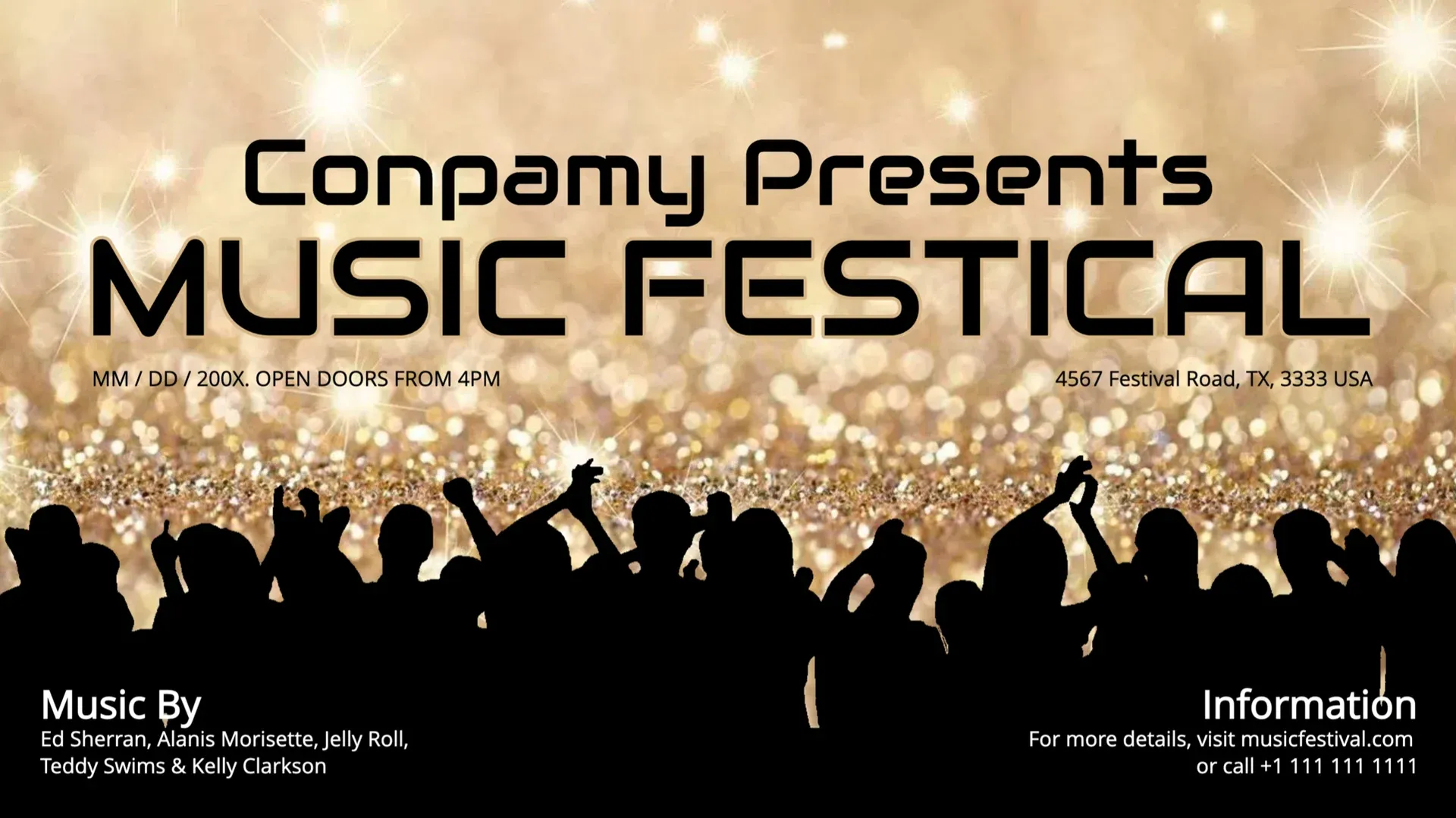 Festival de música: plantilla de señalización digital para Eventos