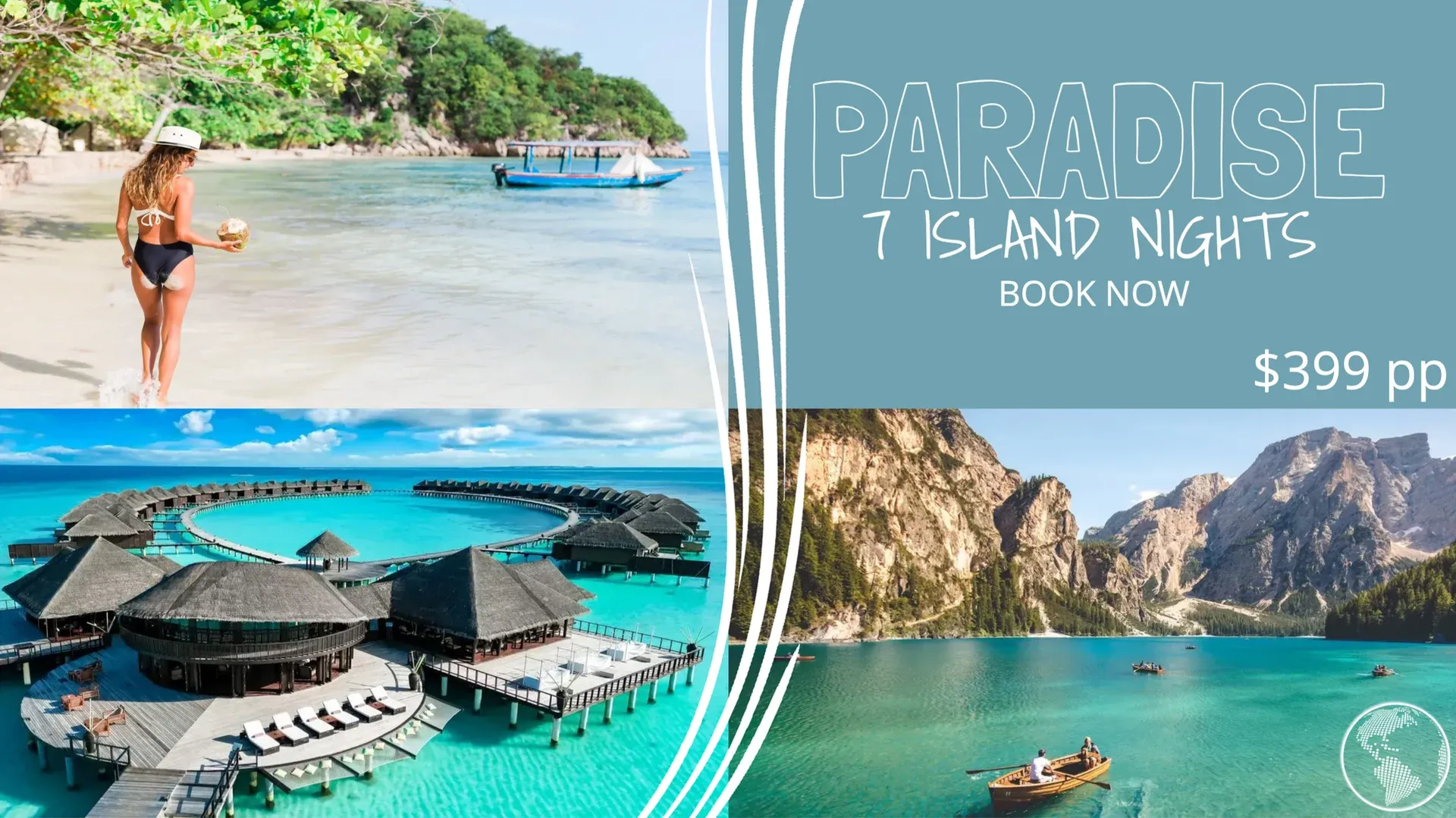 Isla paradisíaca: plantilla de señalización digital para Viajes
