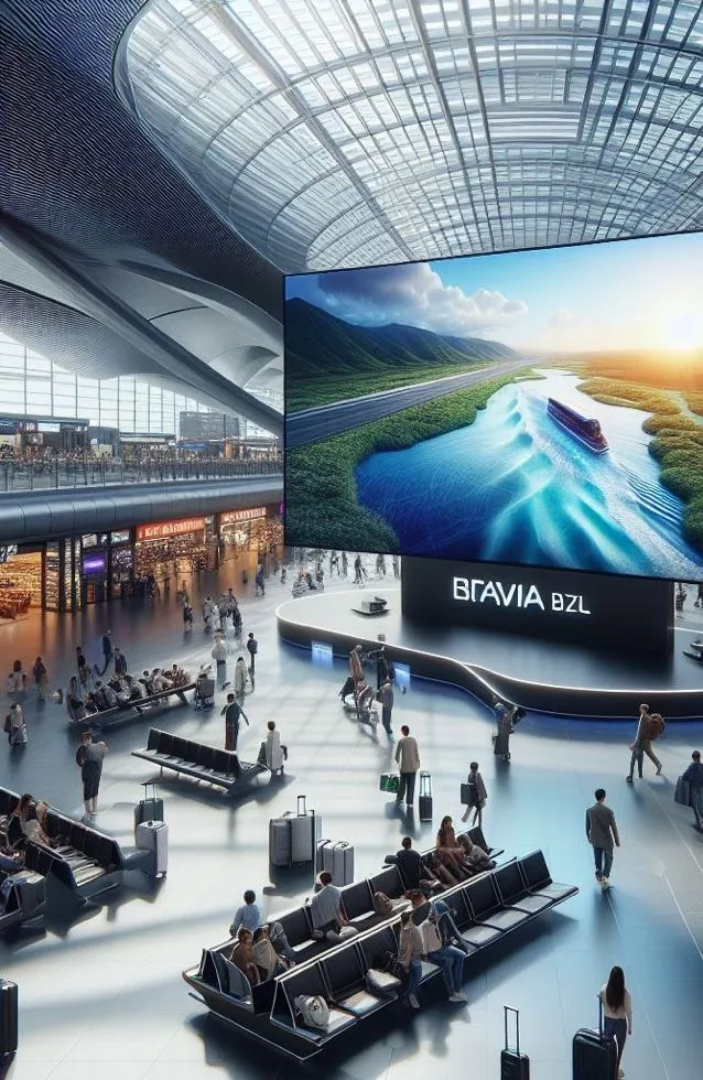 Pantalla de señalización Sony BRAVIA BZ35L en el aeropuerto