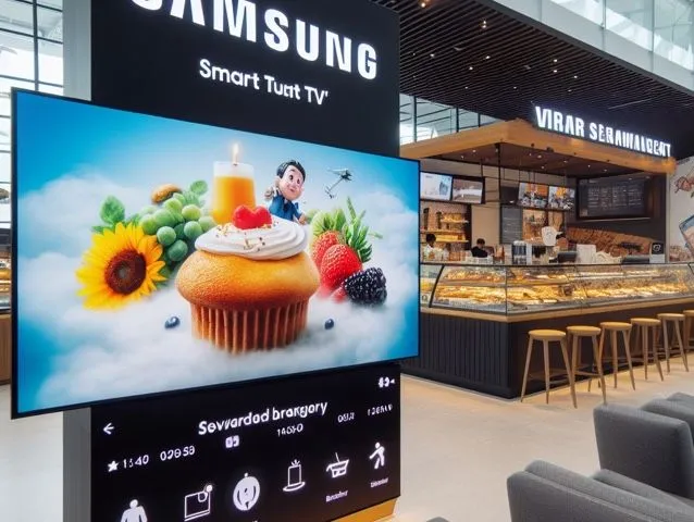 Pantallas de señalización Samsung Tizen 4 en una tienda