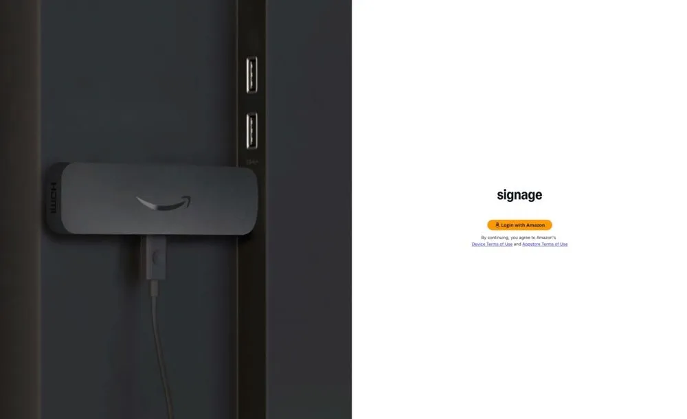 Añadir un Signage Stick en la consola Amazon Signage