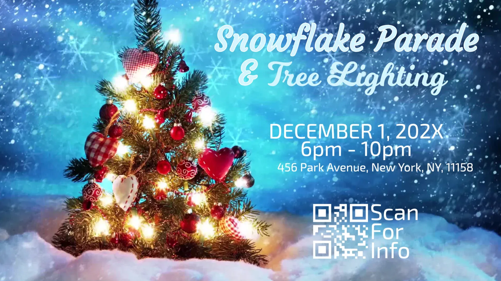 Desfile de los copos de nieve: plantilla de señalización digital para Eventos