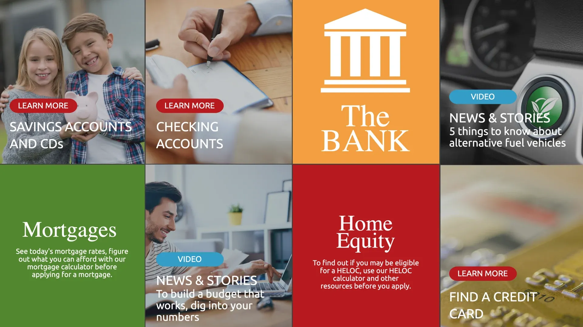 El banco (interactiva): plantilla de señalización digital para Finanzas