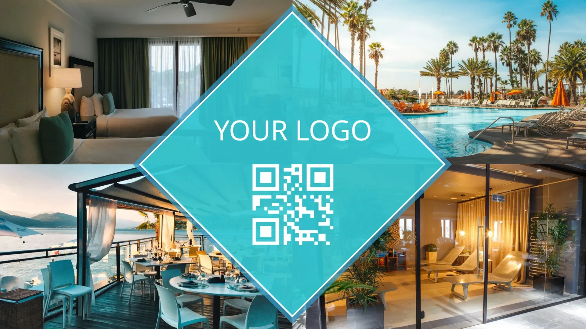 El club del resort: plantilla de señalización digital para Hostelería