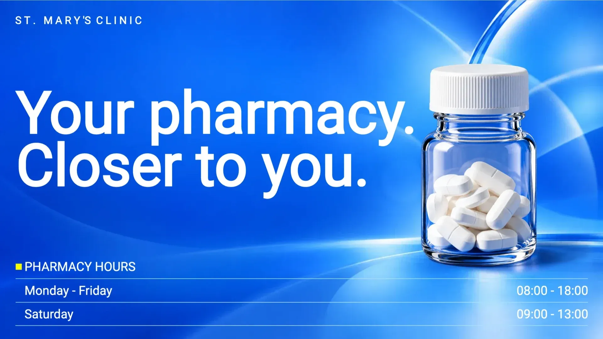 Tu farmacia: plantilla de señalización digital para Salud